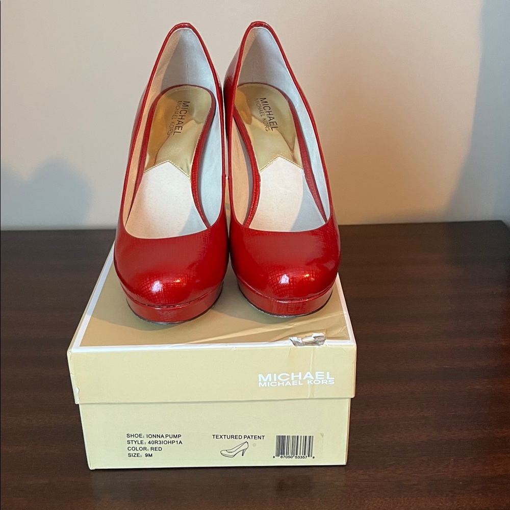 Michael Kors Cherry Red Patent Heels